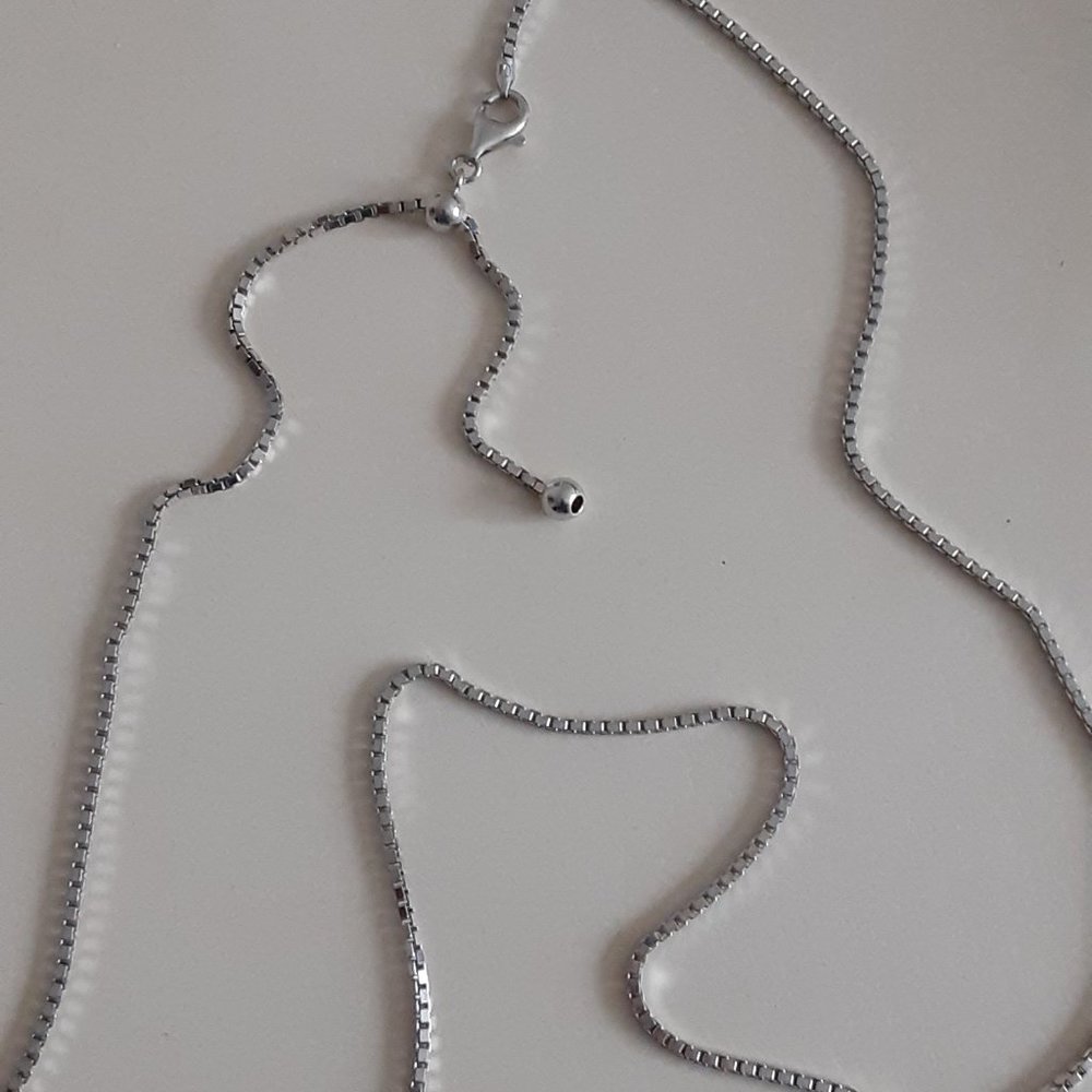 Vincenzasterling Silver Adjustable Box Chain Neck… - image 5